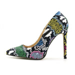 Female snake print high heels - Heritage cosmetics and beauty care