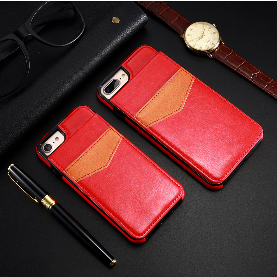 Compatible With Apple, Retro Leather Wallet Case For 8 7 6S 6 Plus Card Slot Holder Phone Cases Heritage cosmetics and beauty care