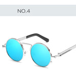 New spring mirror leg sunglasses Metal round frame retro sunglasses Colorful reflective European and American trend sunglasses - Heritage cosmetics and beauty care