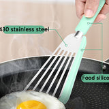 Nonstick Fish Spatula, Thin Slotted Spatulas Turner Silicone Fish Spatulas For Nonstick Cookware, High Heat Resistant BPA Free Cooking Utensils, Ideal For Fish, Eggs, Pancakes