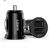 AUKEY Universal Mini Car Charger 2USB Car-Charger Auto Charger Mobile Phone Cell Phone Charging Adapter Heritage cosmetics and beauty care