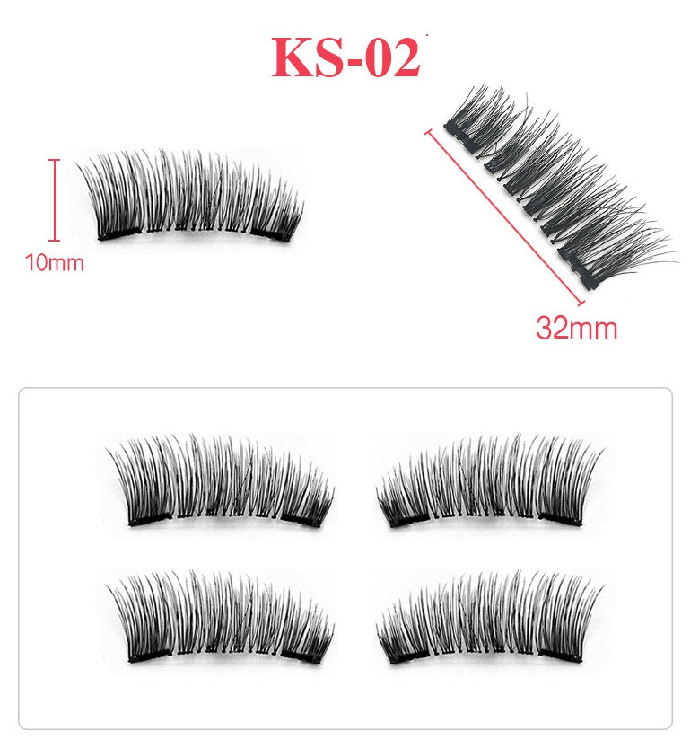 Double magnetic trimagnetic magnet false eyelash 24P full eye four sharpener magnetic eyelashes. - Heritage cosmetics and beauty care