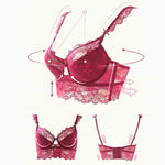 Sexy Mousse Women Sexy Bra Set Ultra-thin Red Black Lace Bras Underwear Push up Bra and underwear - Heritage cosmetics and beauty care