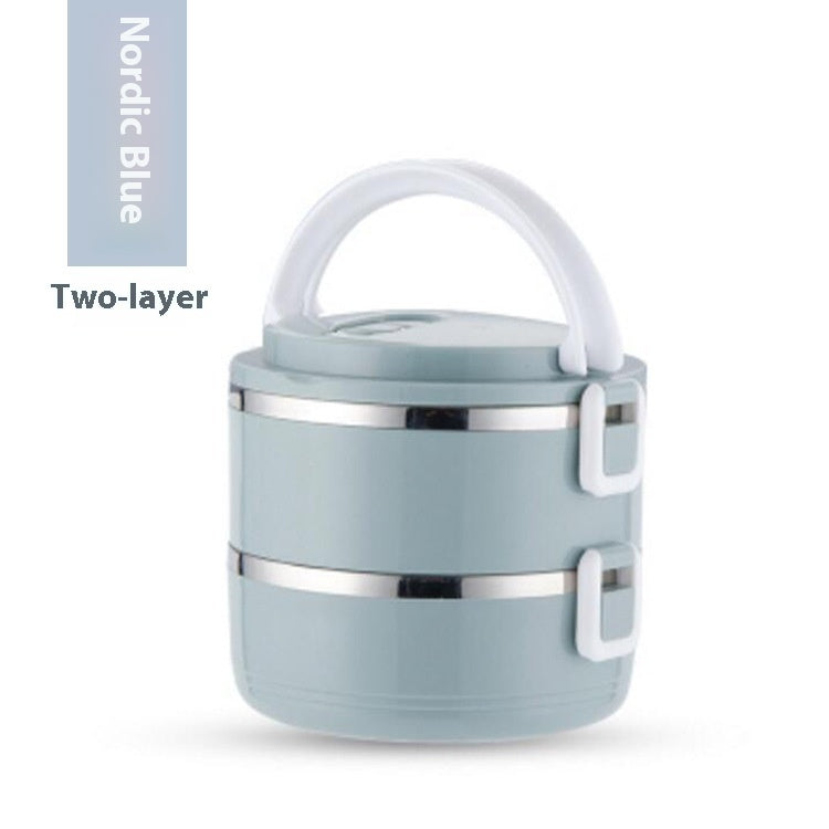 Student Compartment Multi-layer Round Stainless Steel Insulated Lunch Box - Heritage cosmetics and beauty care