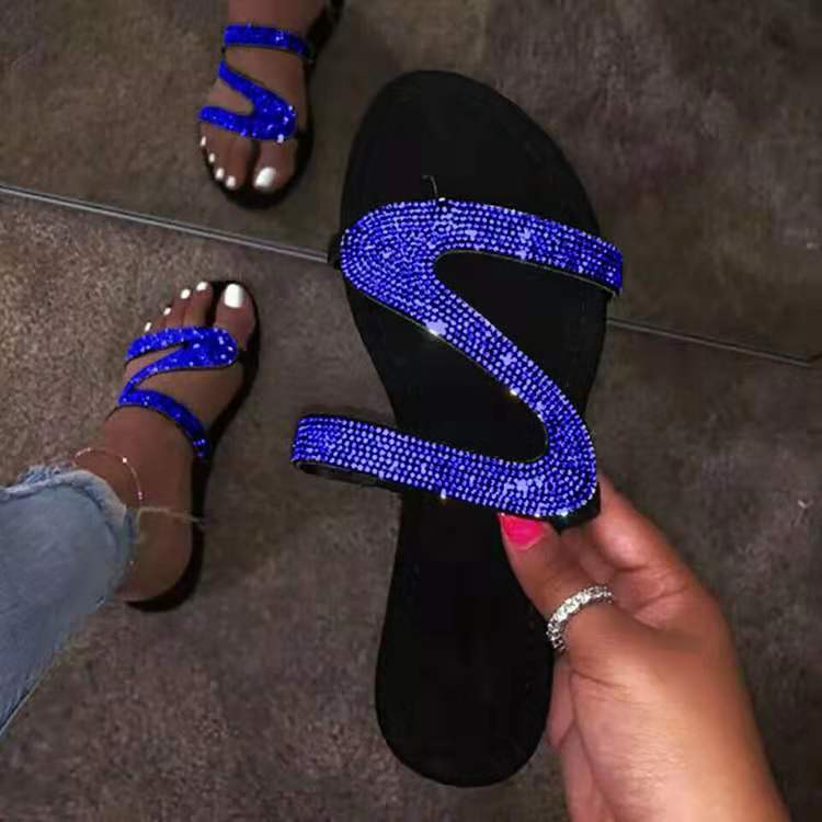 Diamond flat sandals slippers - Heritage cosmetics and beauty care