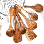 Teak Natural Wood Tableware Spoon Ladle Turner Rice Colander Soup Skimmer Cooking Tool Sets Spoon Scoop Kitchen Tools Gadgets - Heritage cosmetics and beauty care