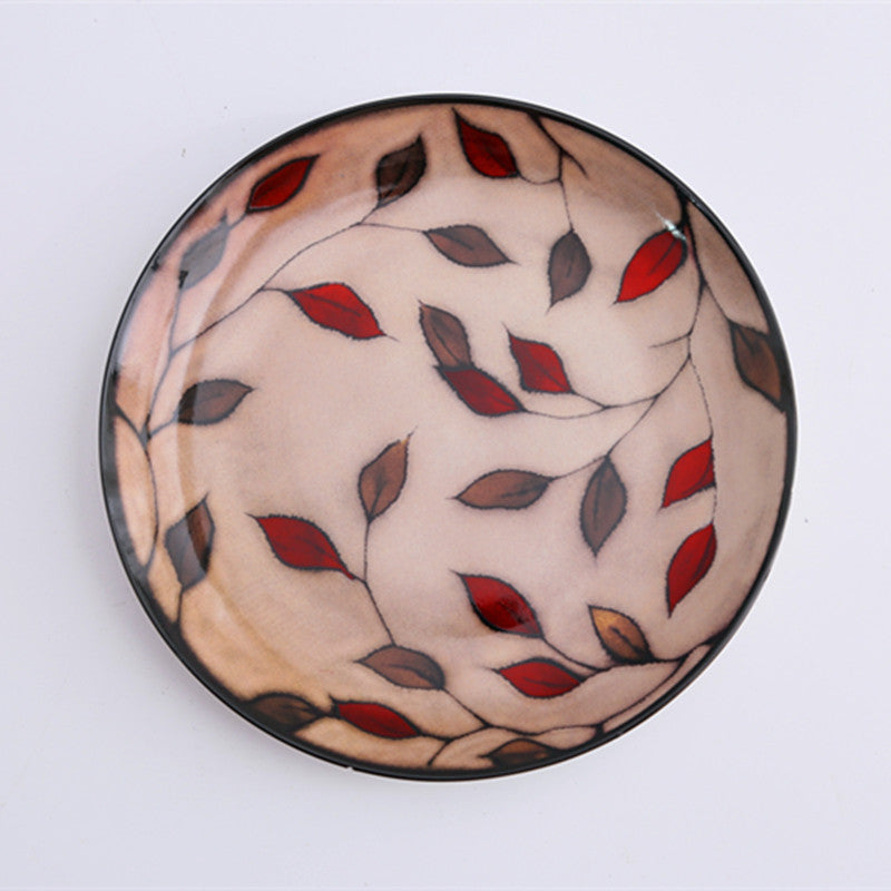 Floral round ceramic dinner plate - Heritage cosmetics and beauty care