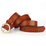 Women's belt female wide leather casual wild student belt fashion round pin buckle with jeans belt - Heritage cosmetics and beauty care