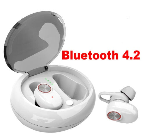 Dual Bluetooth 5.0 Headset Earphone Wireless Earbud with Handsfree Stereo Music QI-Enabled With Charging Box IPX5 Waterproof Heritage cosmetics and beauty care