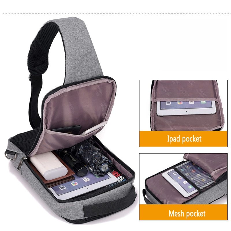 Anti-theft USB charging chest bag with you - Heritage cosmetics and beauty care