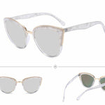 Female sunglasses, cat eyes, dazzling color, gold plastic mixed sunglasses - Heritage cosmetics and beauty care