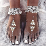 Boho Anklets Bohemian Silver Color Anklet Chain Bell Beads Anklet - Heritage cosmetics and beauty care