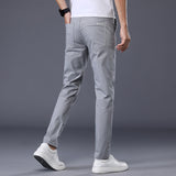 Men's Casual Elastic Slim Fit Small Straight Leg Pants - Heritage cosmetics and beauty care