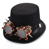 Steampunk Rivet Glasses Top Hat Goth Punk Magic Hat Retro Clothing Accessories - Heritage cosmetics and beauty care