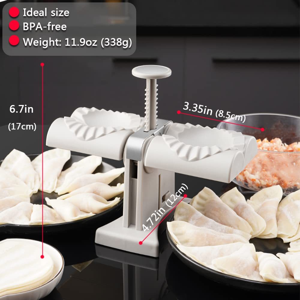 Collfa Automatic Dumpling Maker Mold Manual Ravioli Press Machine Dumpling Press Set Double Heads Mold Make 2 At A Time Quick Dumpling Empanadas Pierogi Maker Tool For Home,Kitchen Restaurant 2in1 Heritage cosmetics and beauty care