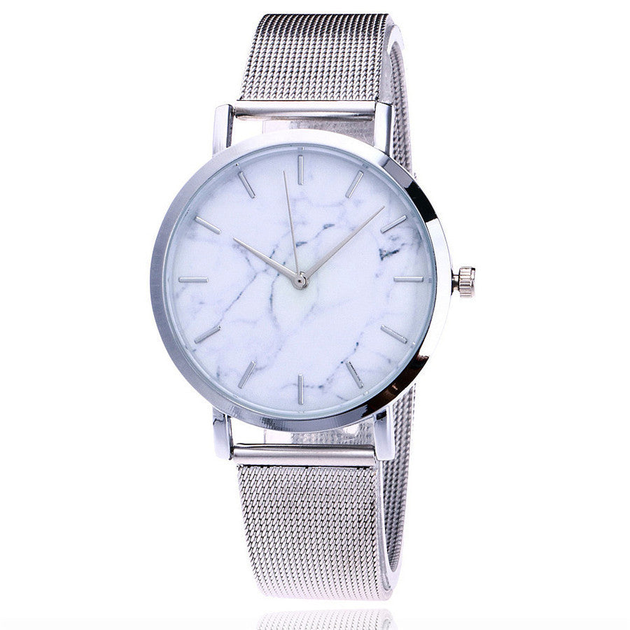 Vansvar fashion brand silver and gold mesh band creative marble wristwatch casual women quartz watches gift relogio feminino - Heritage cosmetics and beauty care