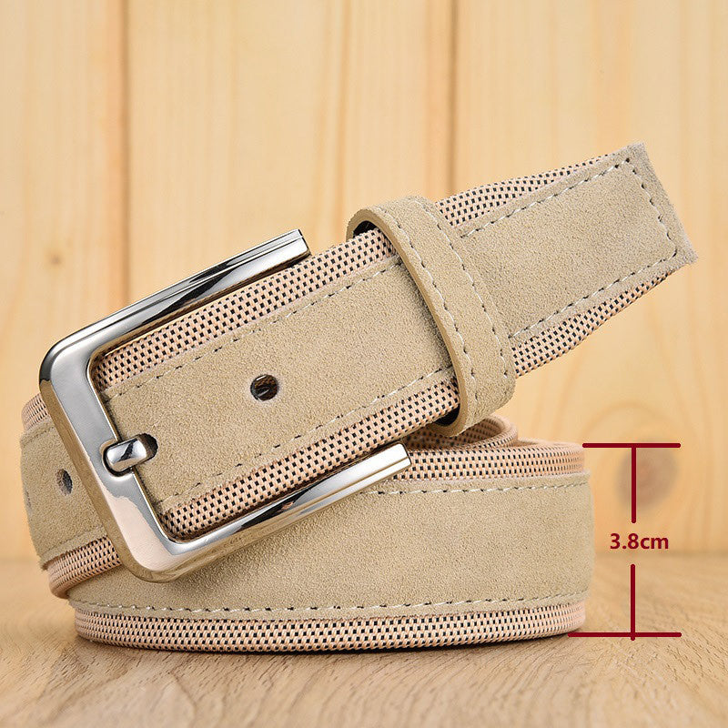 Suede Leather Buckle Oxford Cloth Men's Belt - Heritage cosmetics and beauty care