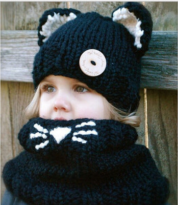 Baby Girls Hats Handmade Kids Winter Hats Wrap Bear Scarf Caps - Heritage cosmetics and beauty care