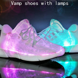 Fiber Optic LED Shoes USB Recharge Glowing Sneakers Man Llight Up Shoes