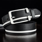 Trendy men's leather white belt - Heritage cosmetics and beauty care