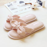 Summer day air cotton bow slippers antiskid bathroom slippers lovely slippers home slippers - Heritage cosmetics and beauty care