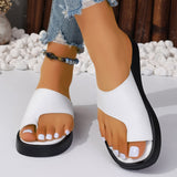 Thick-soled Clip Toe Flat Slippers Outdoor Summer Casual Solid Color Slides Shoes For Women Heritage cosmetics and beauty care