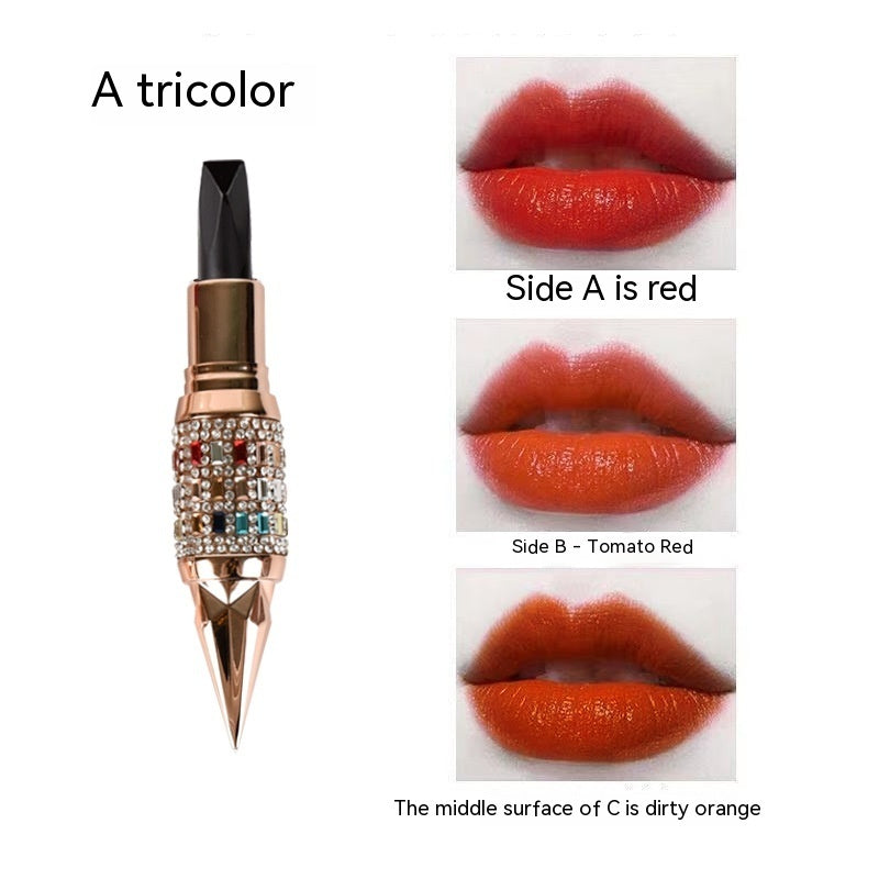 Queen Truncheon Three-color Lipstick Matte Finish Moisturizing Lipstick - Heritage cosmetics and beauty care