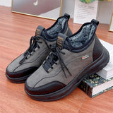 Winter Fleece Lined Padded Warm Keeping Men's Casual Sports Cotton Shoes