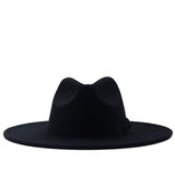 Jazz Top Hat Autumn And Winter New Men's And Women's Woolen Hats Simple Felt Big Brim Hat - Heritage cosmetics and beauty care