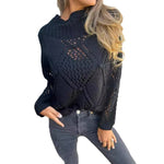 European And American Leisure Loose Hollow Out Sweater Round Neck Knitted Top - Heritage cosmetics and beauty care