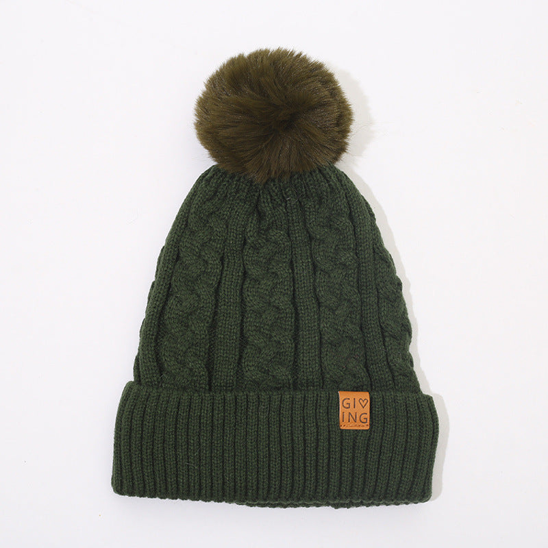 Fleece-lined Thickened Knitting Warm Men's And Women's Wool Hats With Fur Ball - Heritage cosmetics and beauty care