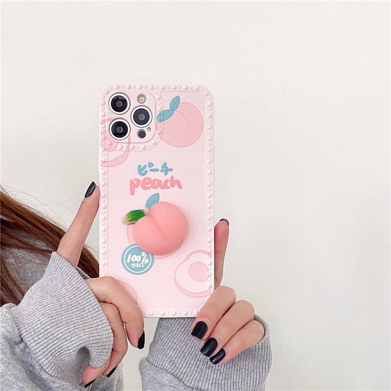 Compatible with Apple, Compatible with Apple , Japanese Three-Dimensional Pinch Powder Peach Apple Xsmax Mobile Phone Case Xr Suitable For IPhone11pro Heritage cosmetics and beauty care