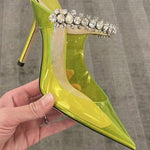 Rhinestone Transparent Stiletto High Heels - Heritage cosmetics and beauty care