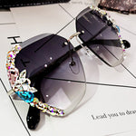 Stereo drilling Sunglasses female diamond Sunglasses sunscreen glasses UV protection - Heritage cosmetics and beauty care