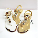 Women's rhinestone flat sandals - Heritage cosmetics and beauty care