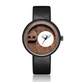 Fashion Top Brand Wooden Watch Men Exquisite Carving Hollow Design Male Clock Unique Green Leather Quartz Wood Watches - Heritage cosmetics and beauty care