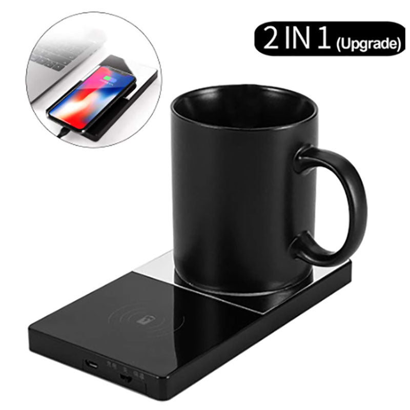 2 In 1 Heating Mug Cup Warmer Electric Wireless Charger For Home Office Coffee Milk Heritage cosmetics and beauty care