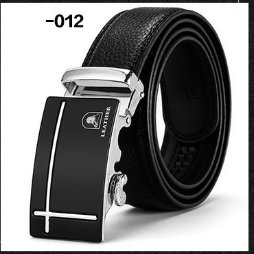 Two-layer leather belt business men's smooth automatic buckle leather belt - Heritage cosmetics and beauty care