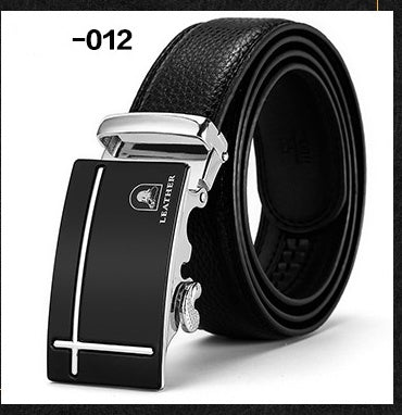 Two-layer leather belt business men's smooth automatic buckle leather belt - Heritage cosmetics and beauty care