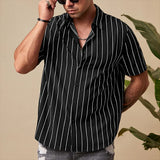 Men's Vintage Summer Shirt Striped - Heritage cosmetics and beauty care