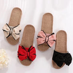 Summer slippers female bow flat linen slippers - Heritage cosmetics and beauty care