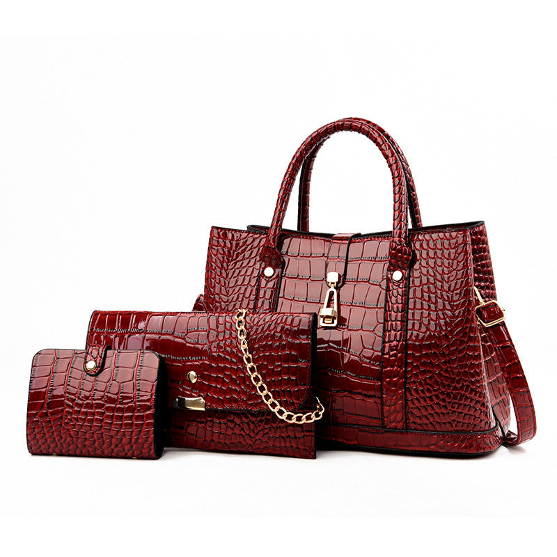 Women's Fashion Large Capacity Crocodile Buckle Baby Diaper Bag Heritage cosmetics and beauty care