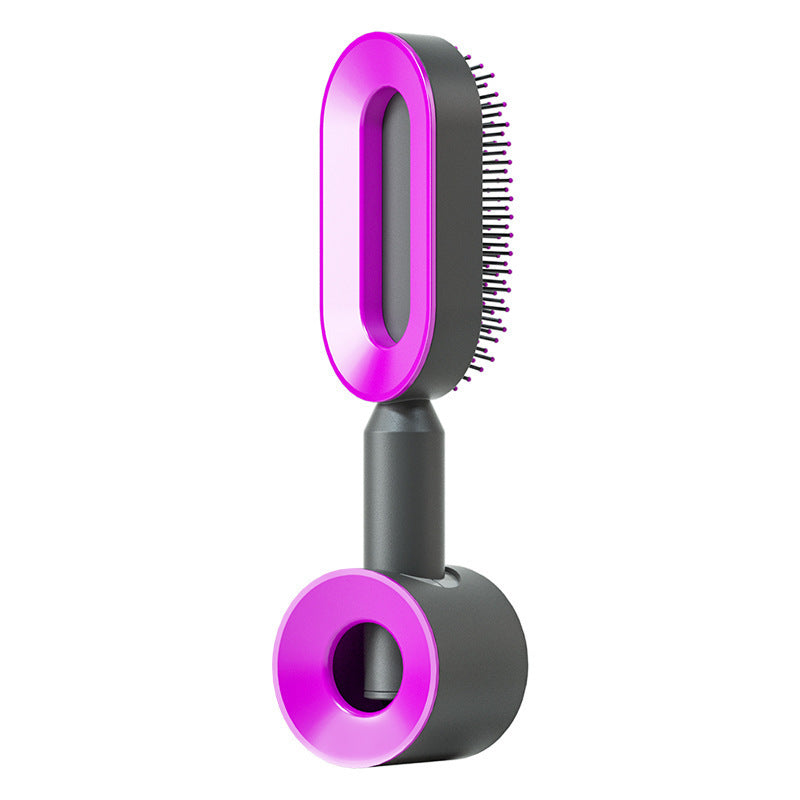 Self Cleaning Hair Brush For Women One-key Cleaning Hair Loss Airbag Massage Scalp Comb Anti-Static Hairbrush - Heritage cosmetics and beauty care