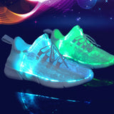 Fiber Optic LED Shoes USB Recharge Glowing Sneakers Man Llight Up Shoes