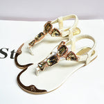 Women's rhinestone flat sandals - Heritage cosmetics and beauty care