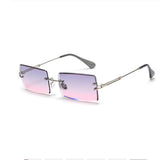 Rimless Rectangle Sunglasses Square Fashion Hip-hop Sunglasses Tide Ins Retro Street Beat Cut Edge Sunglasses - Heritage cosmetics and beauty care