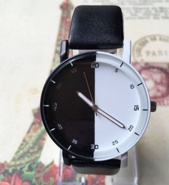 Black and white mosaic Harajuku creative watch student table personality wild men and women watch couple watches - Heritage cosmetics and beauty care