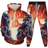 New Digital Printing Personal Leisure 3D Men's Sweater Two-piece Set