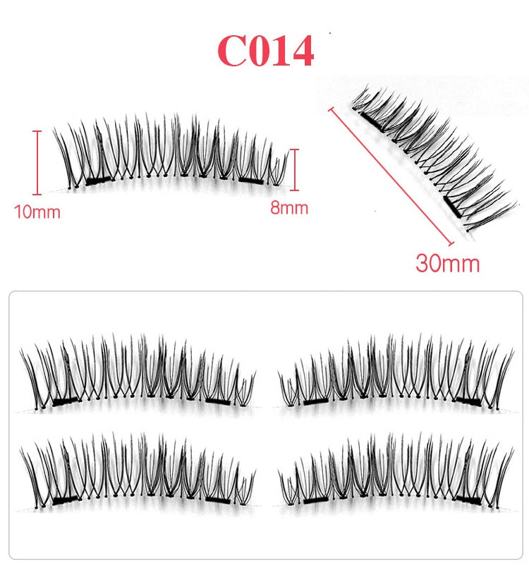 Double magnetic trimagnetic magnet false eyelash 24P full eye four sharpener magnetic eyelashes. - Heritage cosmetics and beauty care