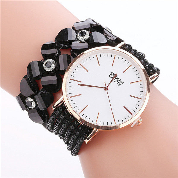 Stainless steel shell quartz watches Women luxury brand velvet  drill band watch Ladies high quality fashion clock - Heritage cosmetics and beauty care